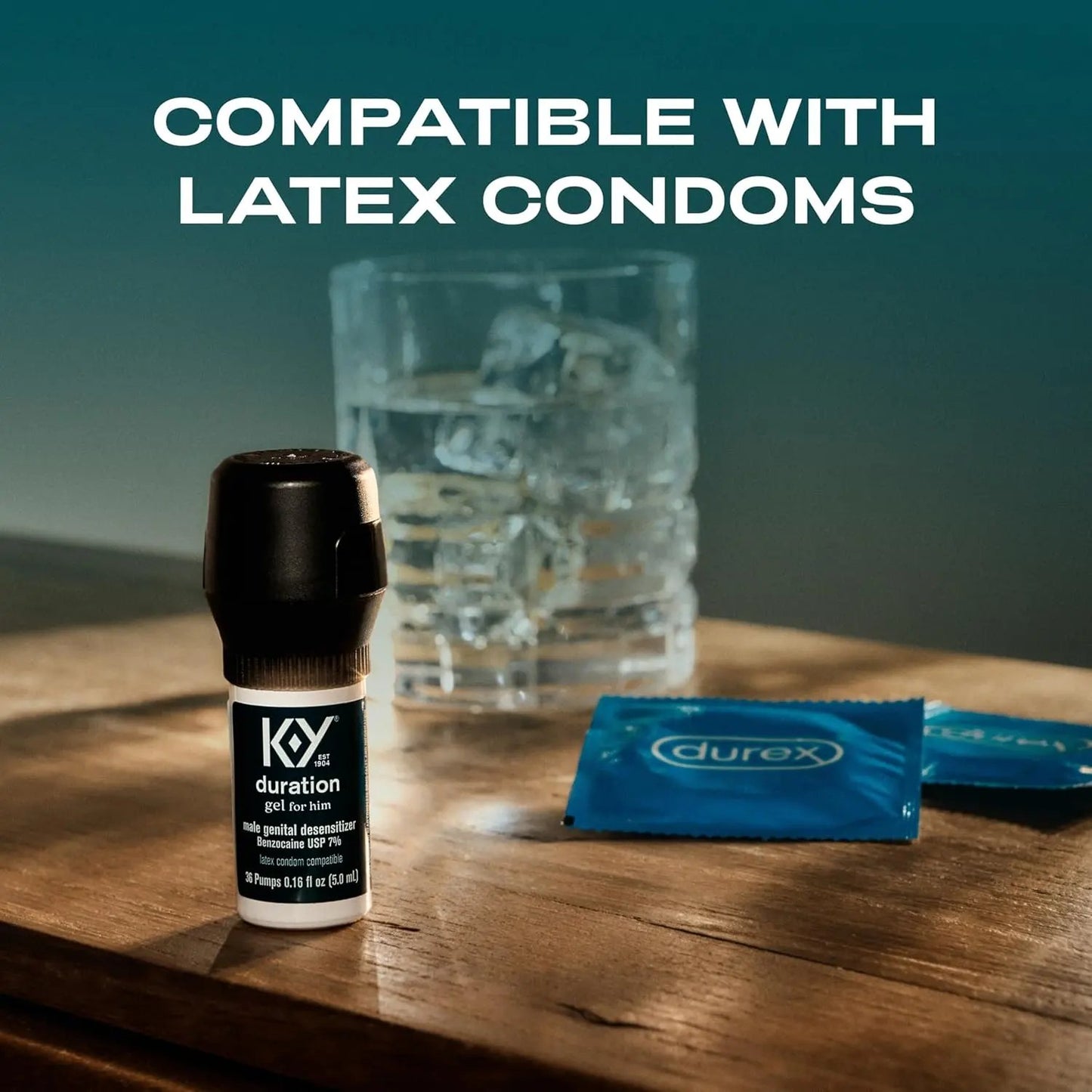 K-Y Duration Gel 0.16 fl oz, for Men, Adult Couples, Numbing Male Genital Desensitizer to Last Longer, Pleasure Enhancer, 36 Pumps, Latex Condom Compatible Vitamins Depots