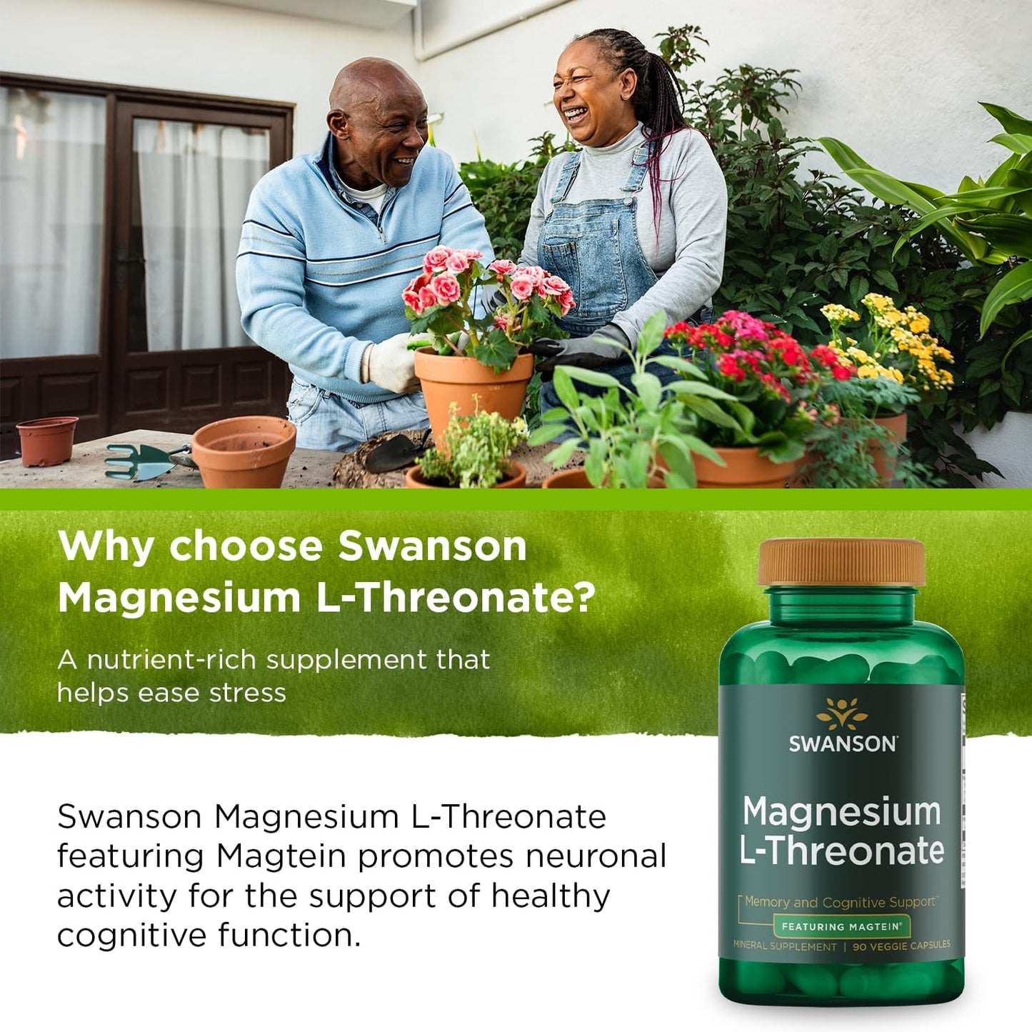 Swanson, Magnesium L-Threonate, 90 Veggie Capsules
