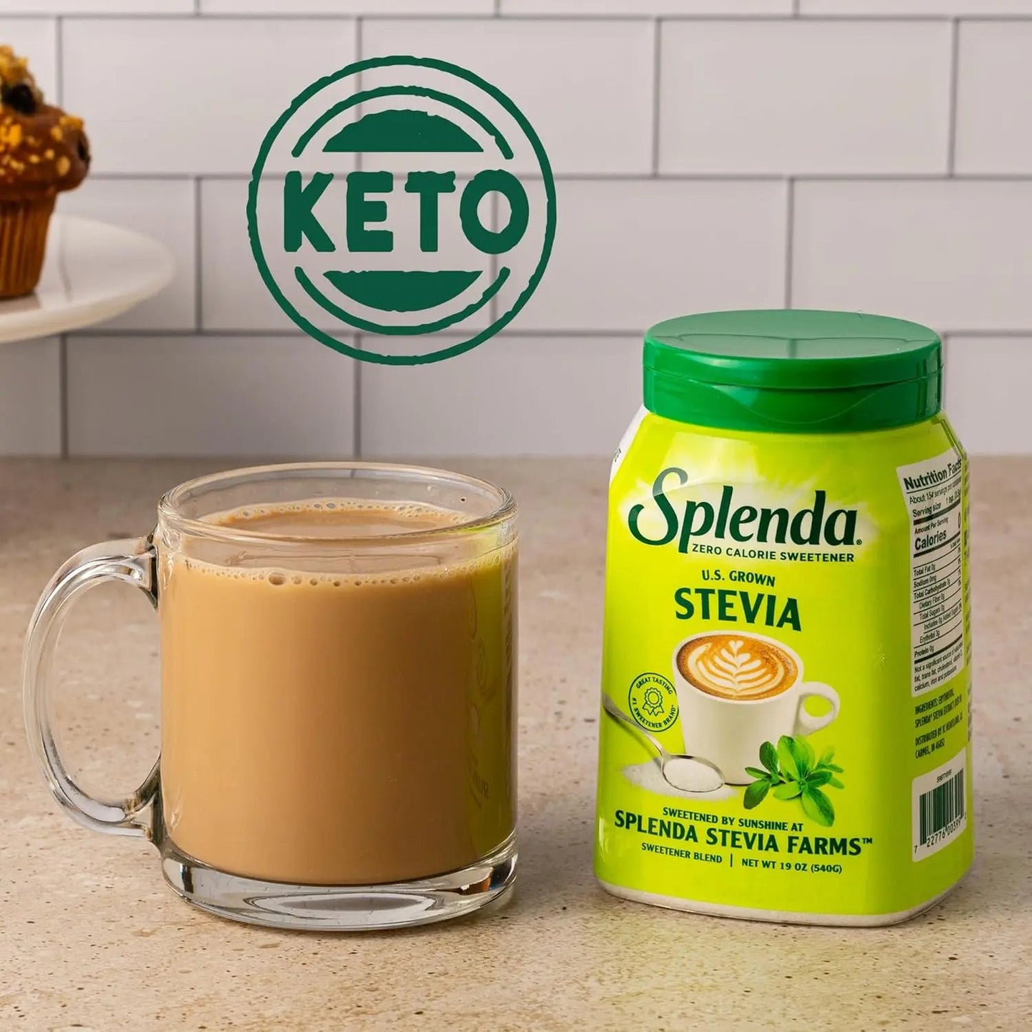 SPLENDA Stevia Zero Calorie Sweetener, Plant Based Sugar Substitute Granulated Powder, 19 oz Jar SPLENDA Stevia