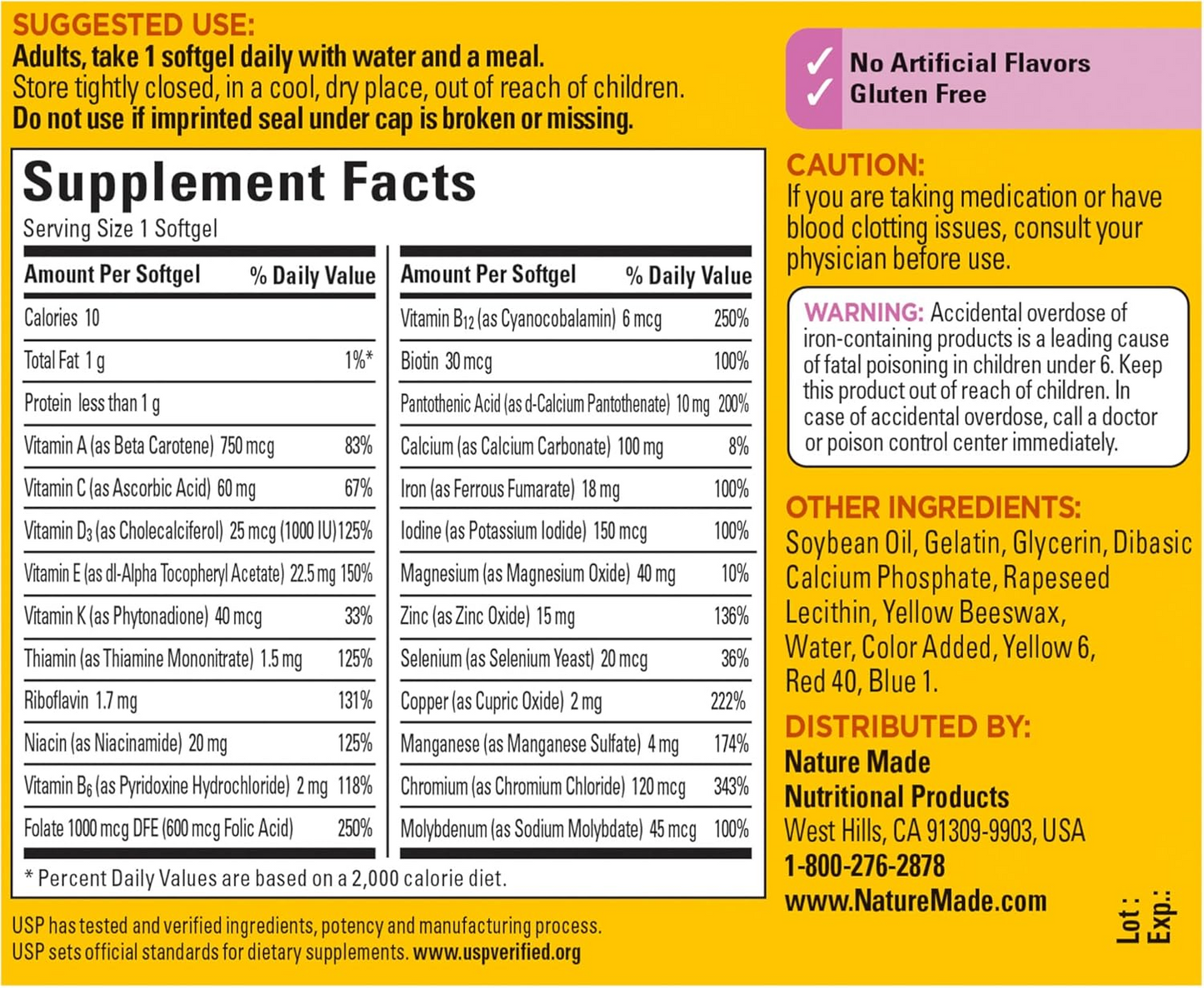 Nature Made Multivitamin For Her, Women's Multivitamin for Nutritional Support, 60 Softgels, 60 Day Supply