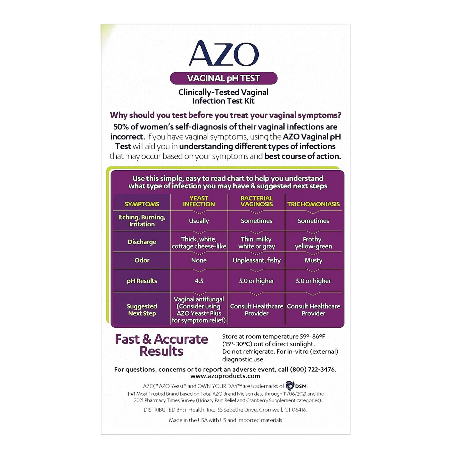 AZO Vaginal pH Test Kit, Clinically-Tested Vaginal Infection Test Kit, 2 Self-Tests AZO