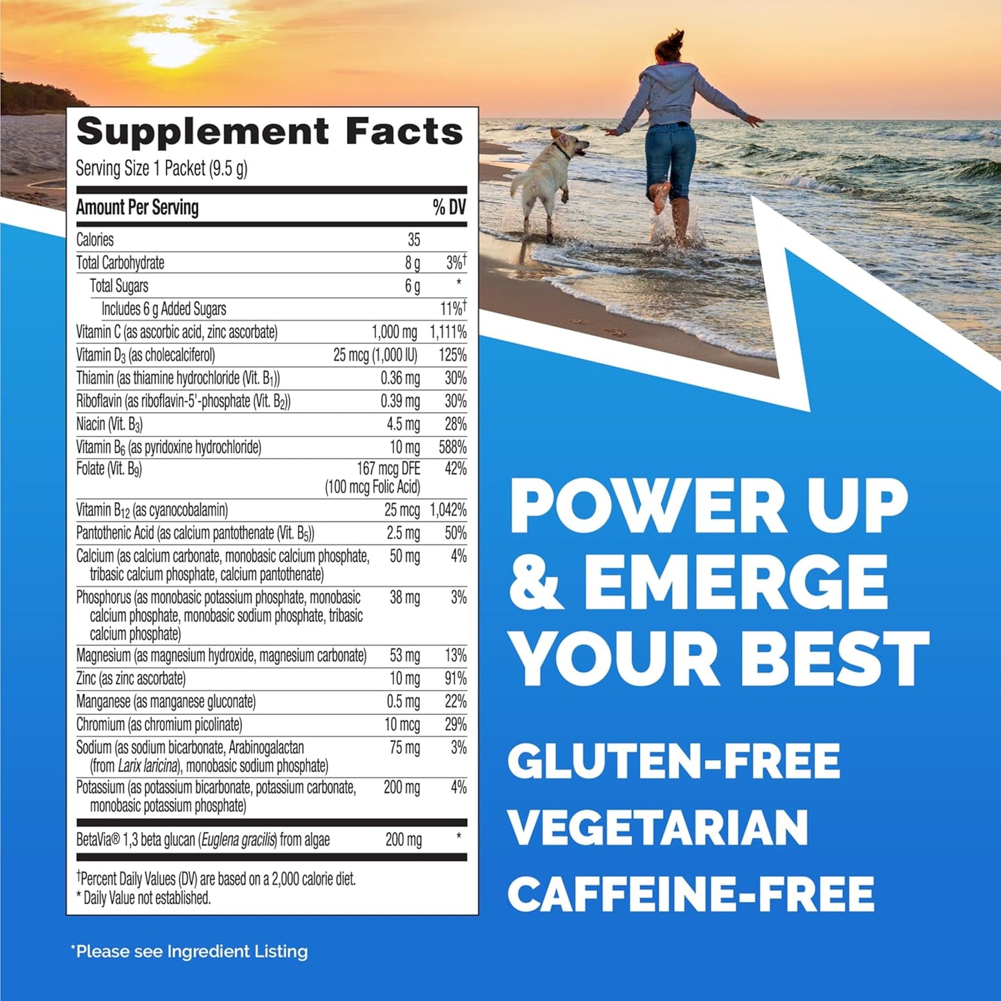 Emergen-C Immune+ Vitamin C 1000mg (18 Count, Elderberry) Dietary Supplement Fizzy Drink Mix Powder Packets Emergen-C