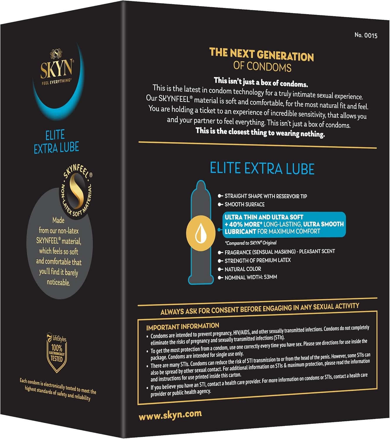 SKYN Elite Extra Lubricated Condoms, 36 Count SKYN