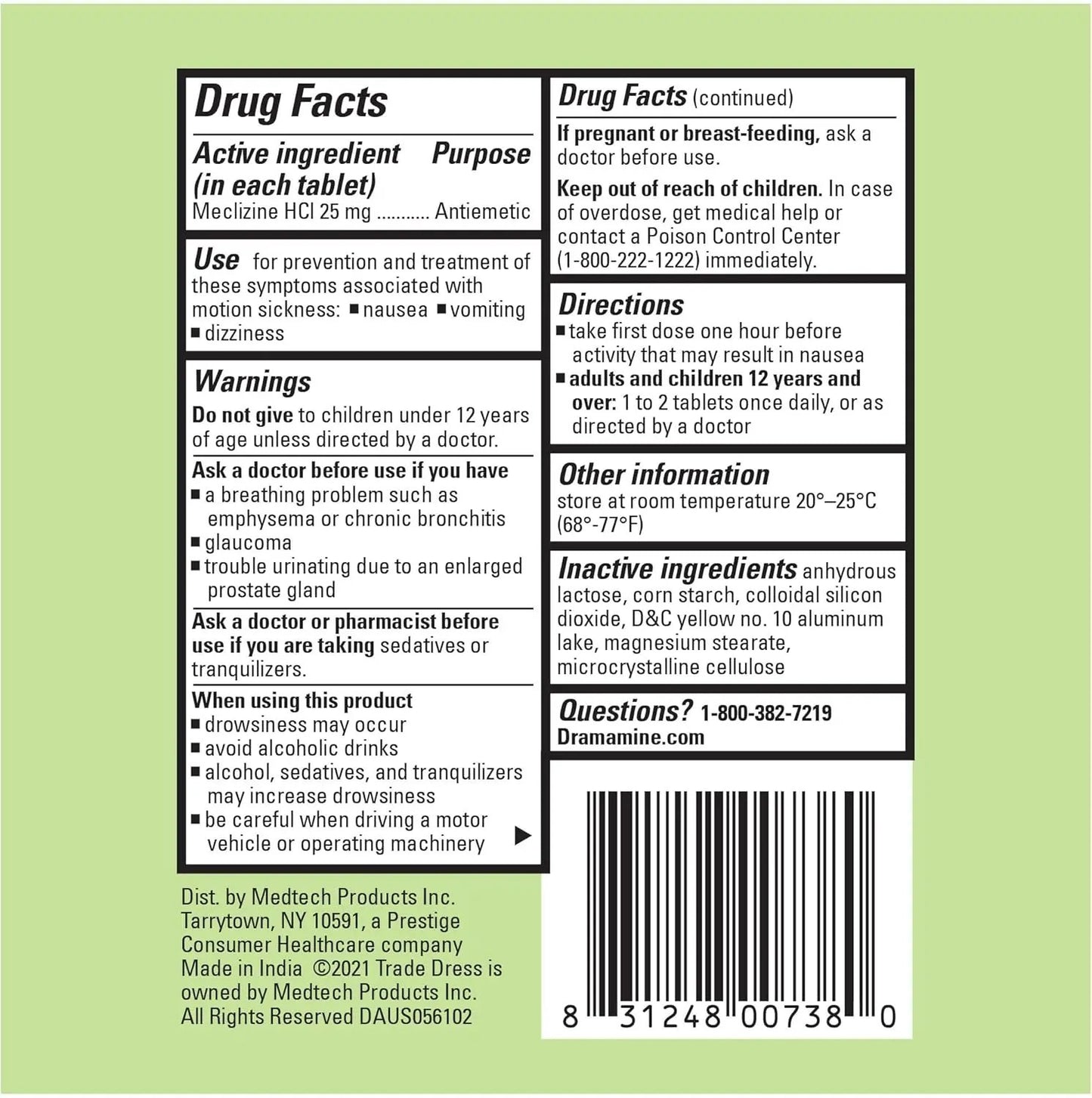 Dramamine Nausea Long Lasting, Nausea Relief, 10 Count Dramamine