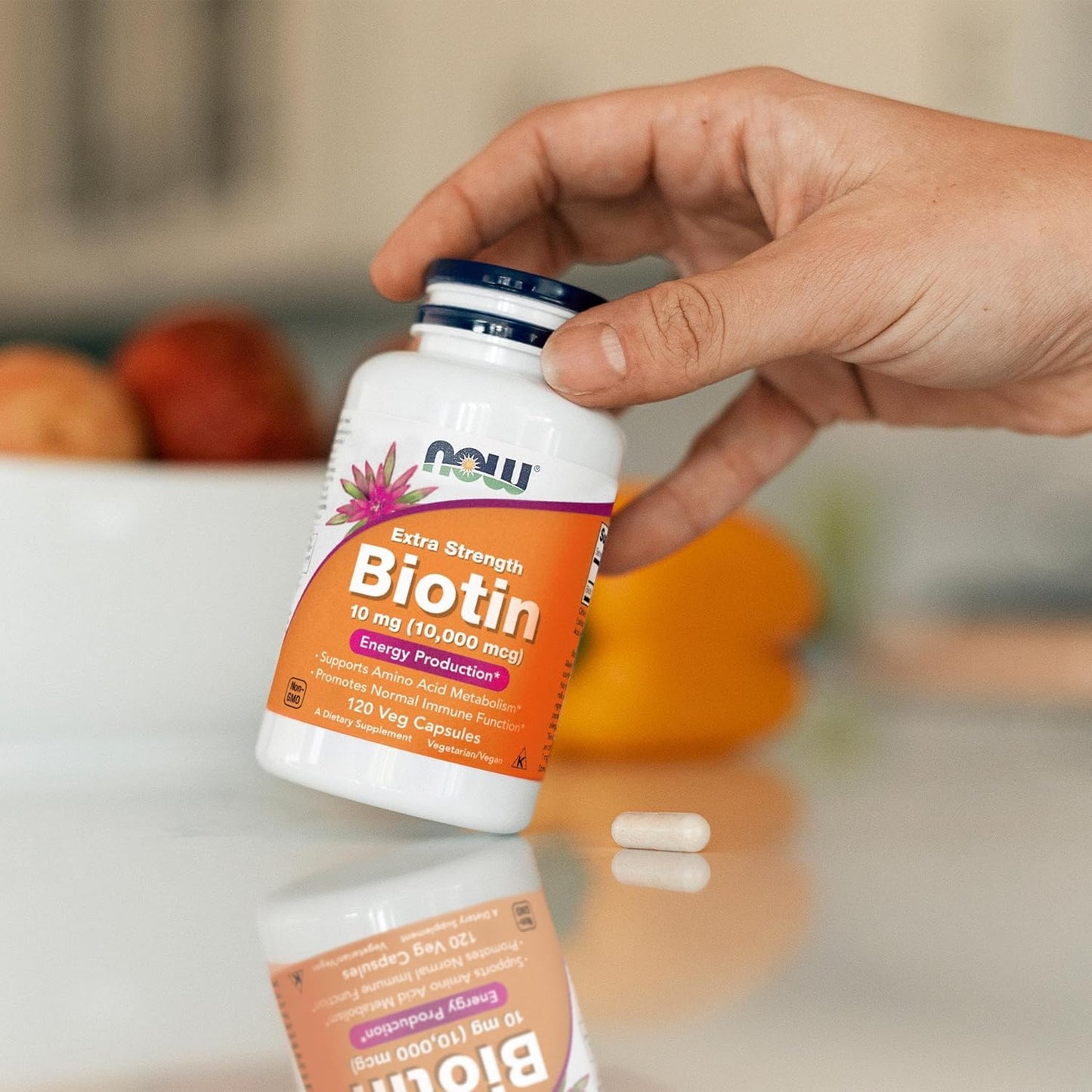 NOW Foods Supplements, Biotin 10 mg (10,000 mcg), 120 Veg Capsules