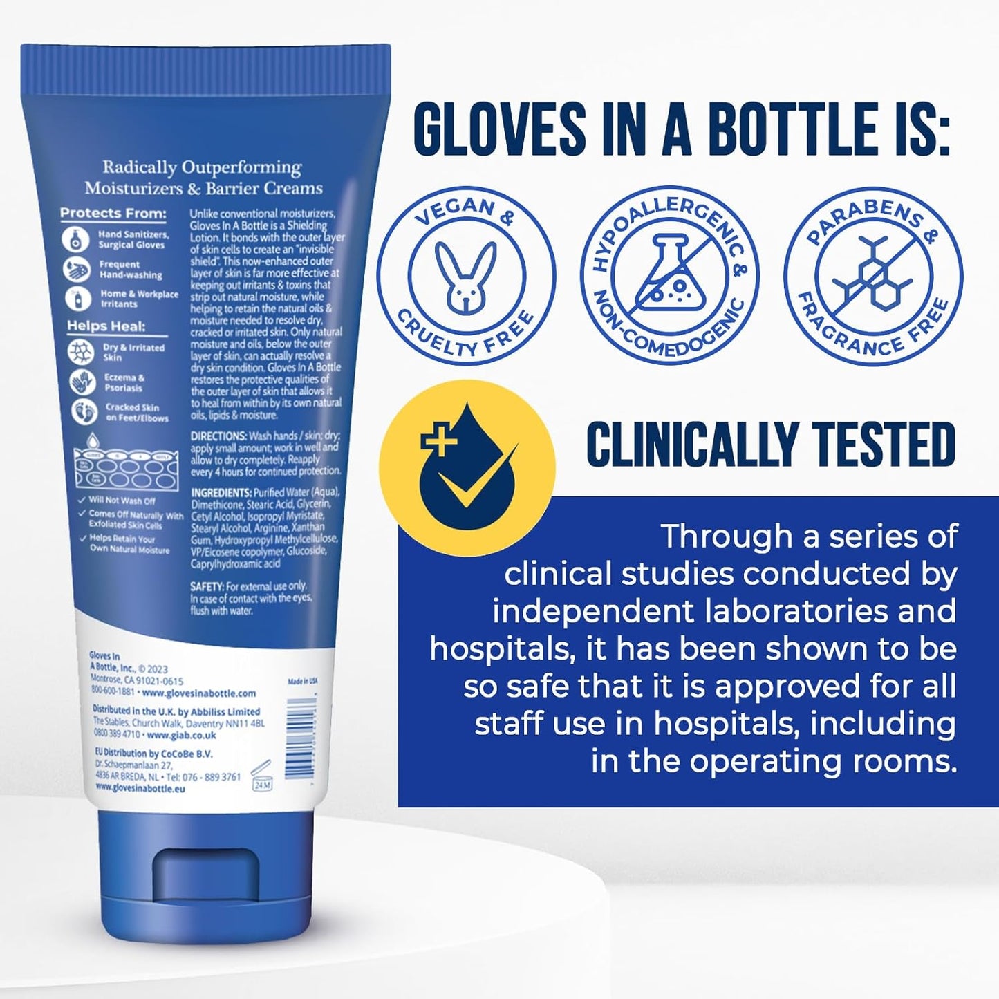 Gloves In A Bottle – Shielding Lotion for Dry Skin, Hand Lotion Travel Size, Protects & Restores Dry Cracked Skin– 3.4 oz..