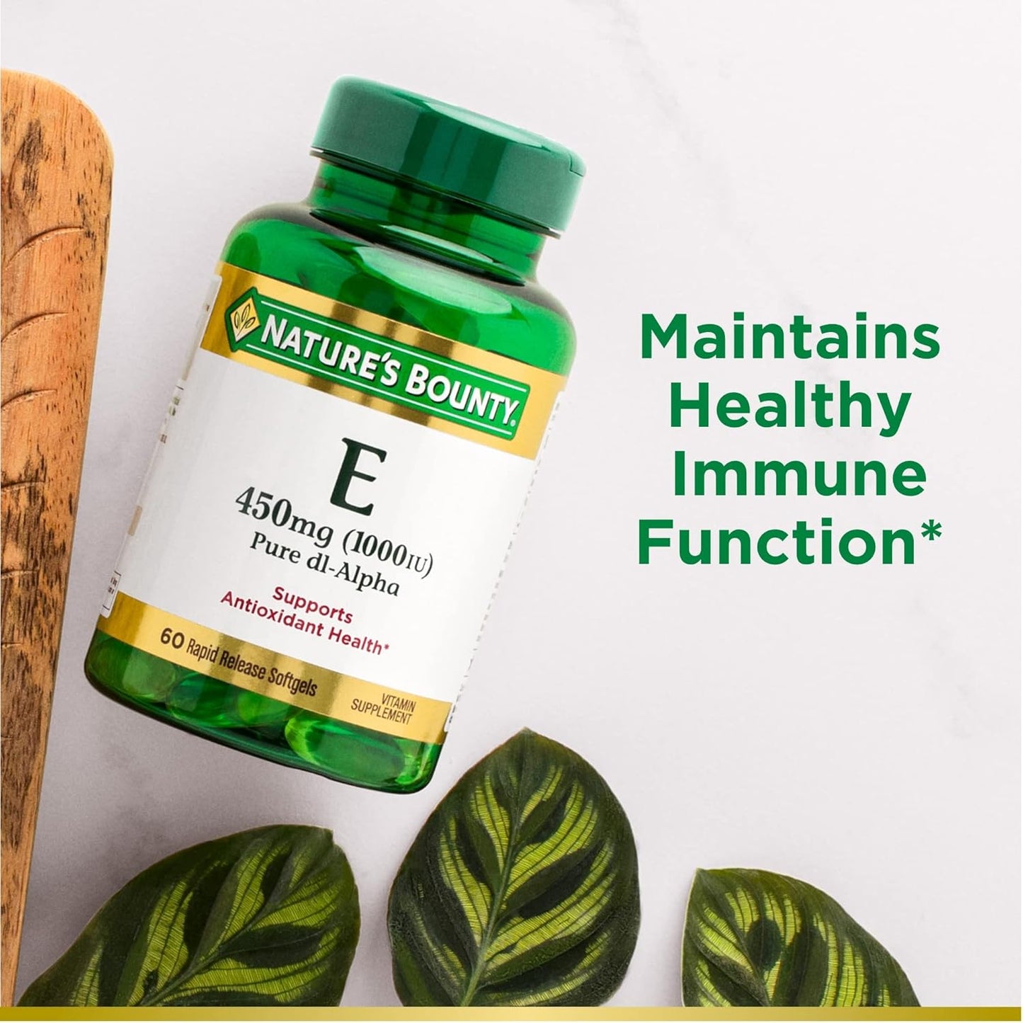 Nature’s Bounty Vitamin E Softgels, 1000 IU, 60 Count