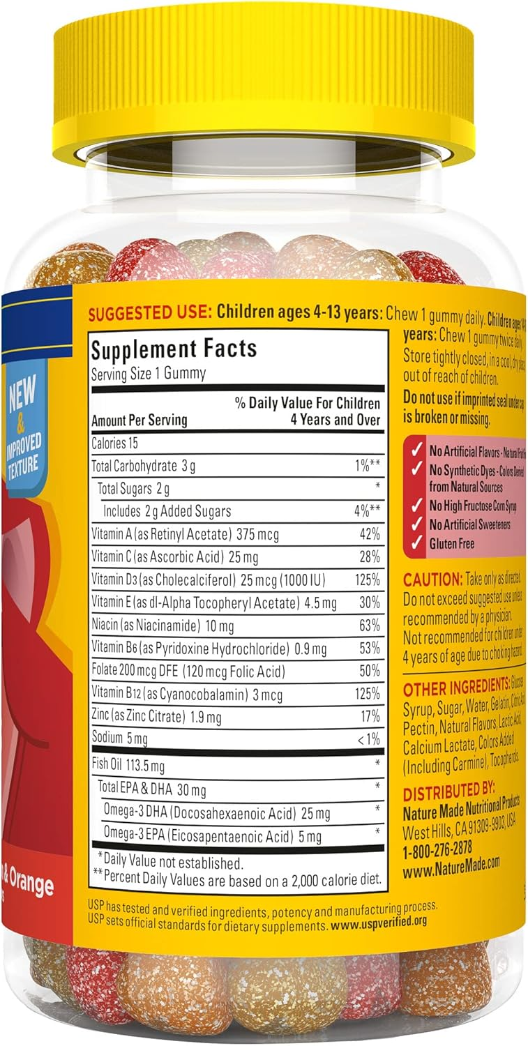 Nature Made Kids First Multivitamin with Omega-3, 70 Multivitamin Gummies