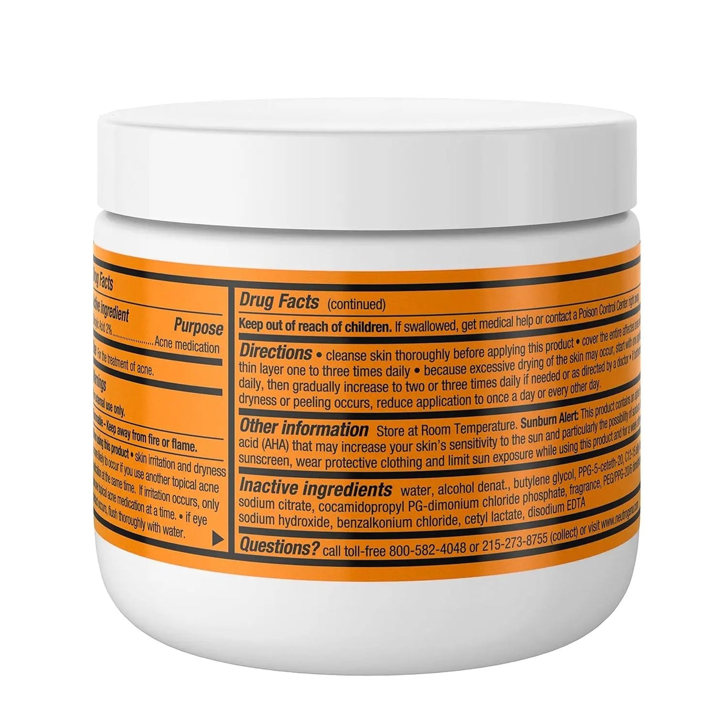 Neutrogena Rapid Clear Maximum Strength Acne Face Pads with 2% Salicylic Acid Acne Medication to Help Fight Breakouts, Oil-Free Facial Cleansing Pads for Acne-Prone Skin, 60 ct, Pack of 3 Neutrogena