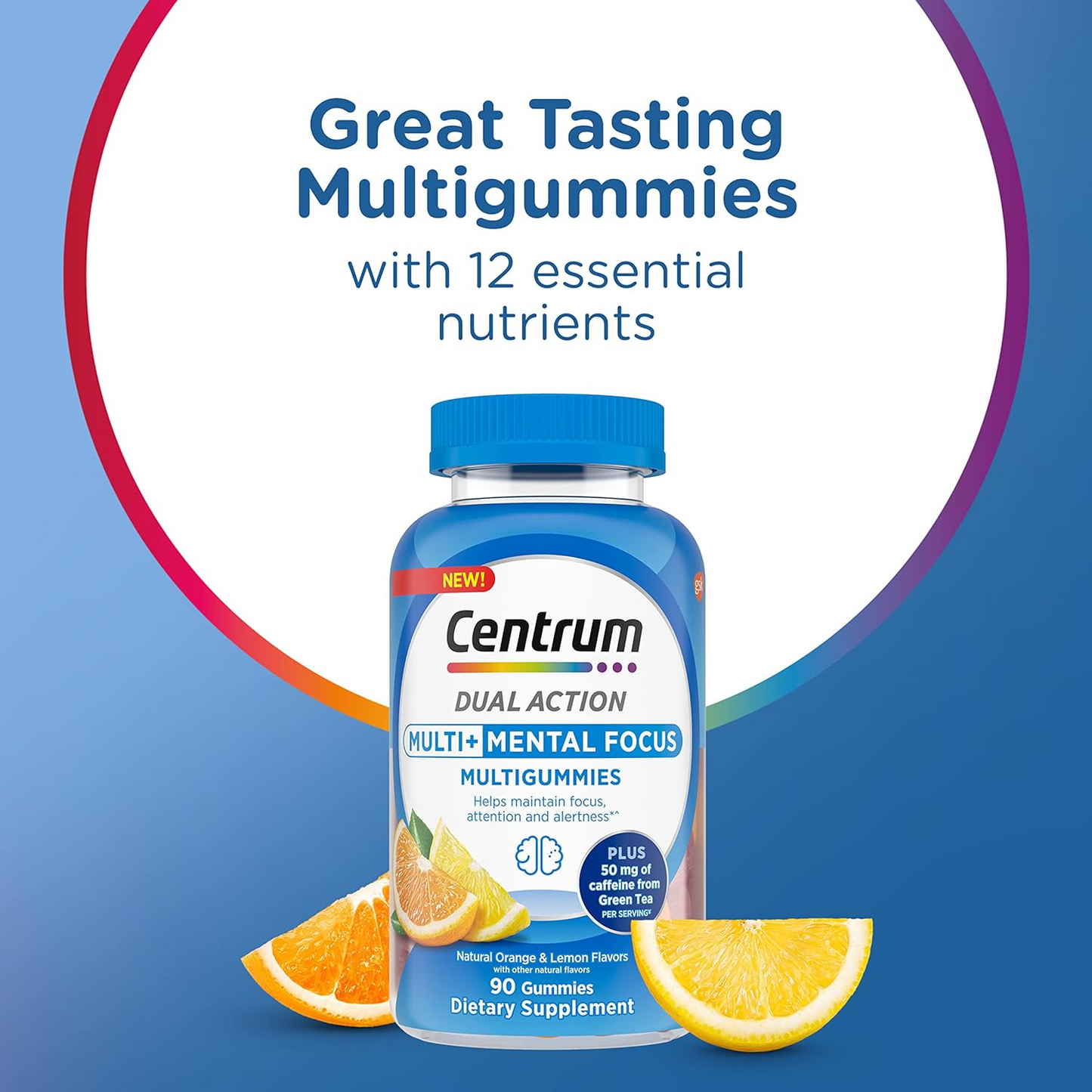 Centrum MultiGummies Multi+ Dual Action Mental Focus Adult - 90 Count