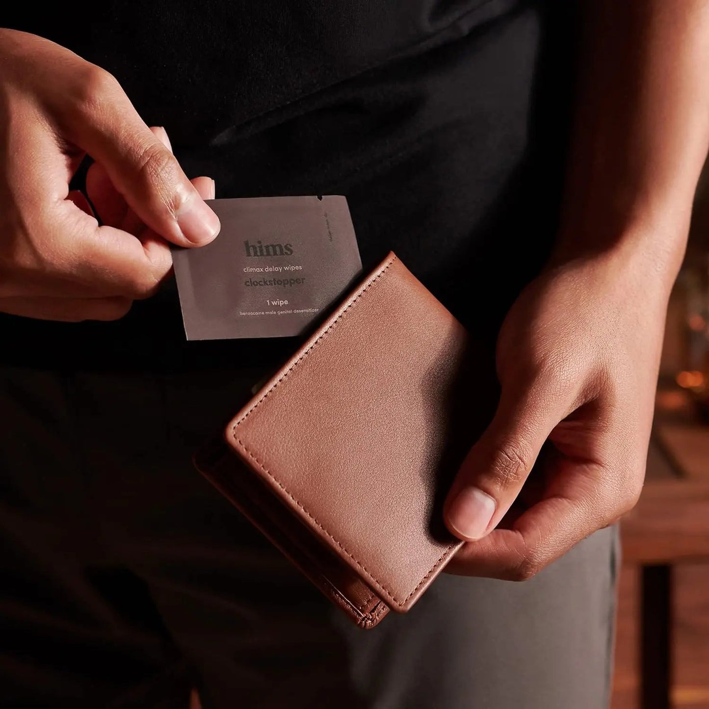 Clockstopper Climax Delay Wipes with benzocaine to Reduce Sensitivity for Premature Ejaculation and Lasting Longer in Bed 12 Pack Individually Wrapped Wipes HIMS