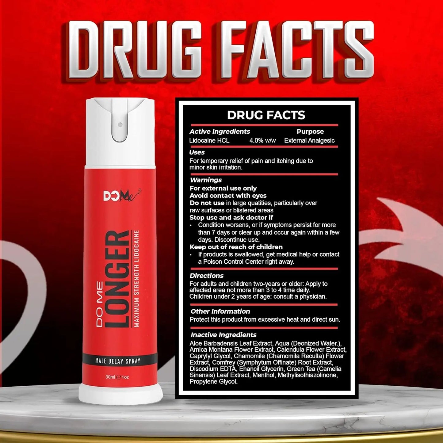 Delay Spray for Him - Premium Lidocaine Numbing Spray Product for Men to Last Longer in Bed - Advanced Climax Control Desensitizing Spray Product for Men - 1oz (30mL) Do Me