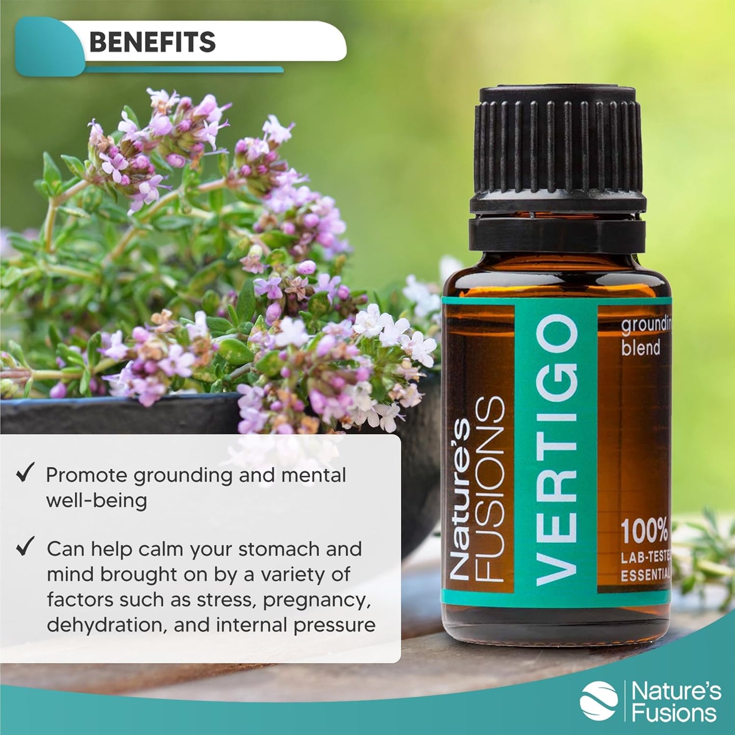 Vertigo Relief, Ginger Oil Nausea Relief Essential Oil Blends (15ml) - Fast-Acting Motion Sickness Relief, Morning Sickness Relief, Dizziness Relief, & Vertigo Medicine w/ Peppermint
