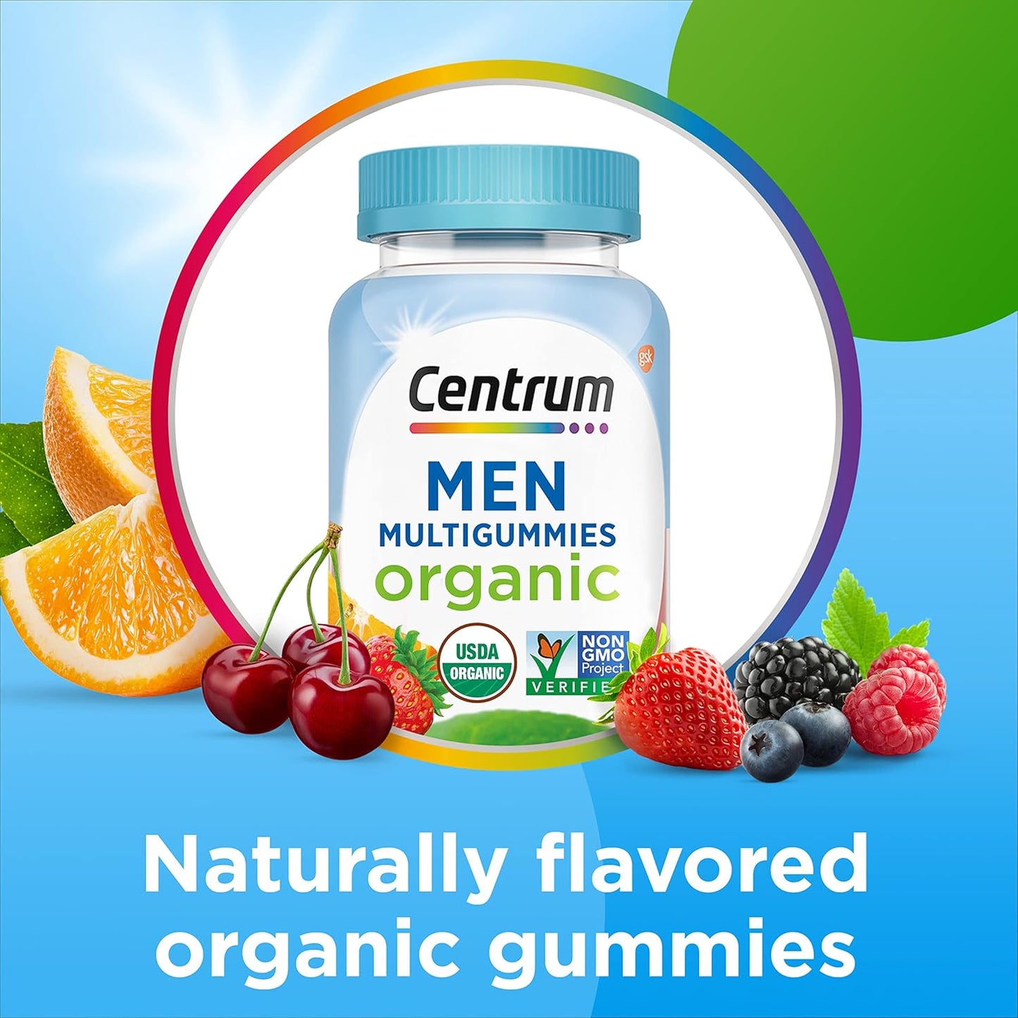 Centrum Men's Organic Multigummies, Men's Multivitamin Gummies, Organic Multivitamin for Men with Essential Nutrients for Immune Support, 90 ct Centrum