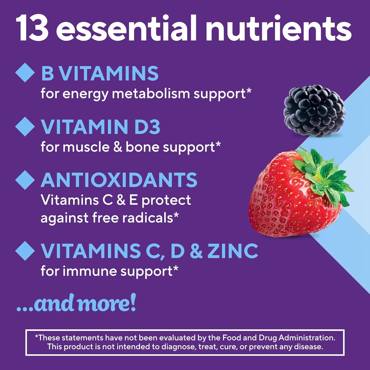 vitafusion Adult Gummy Vitamins for Men, Berry Flavored Daily Multivitamins for Men With Vitamins A, C, D, E, B6 and B12, America’s Number 1 Gummy Vitamin Brand, 75 Day Supply, 150 Count vitafusion