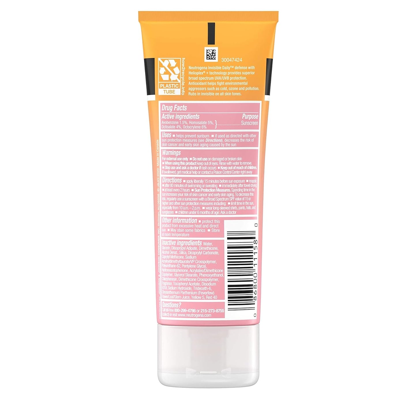 Neutrogena Invisible Daily Defense Sunscreen Lotion, Broad Spectrum SPF 30, 3.0 fl. oz