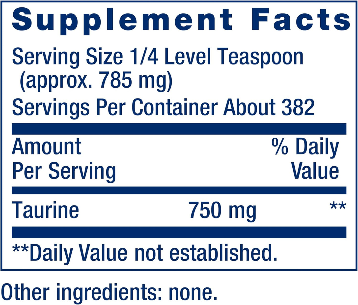 Life Extension Taurine Powder, 300g Life Extension