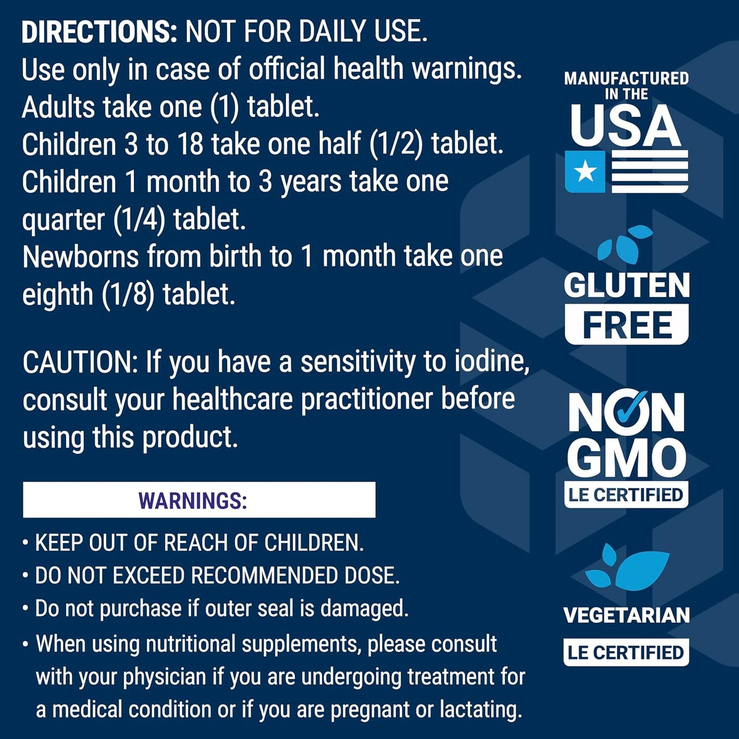 Life Extension Potassium Iodide 130mg 14 Tablets Life Extension