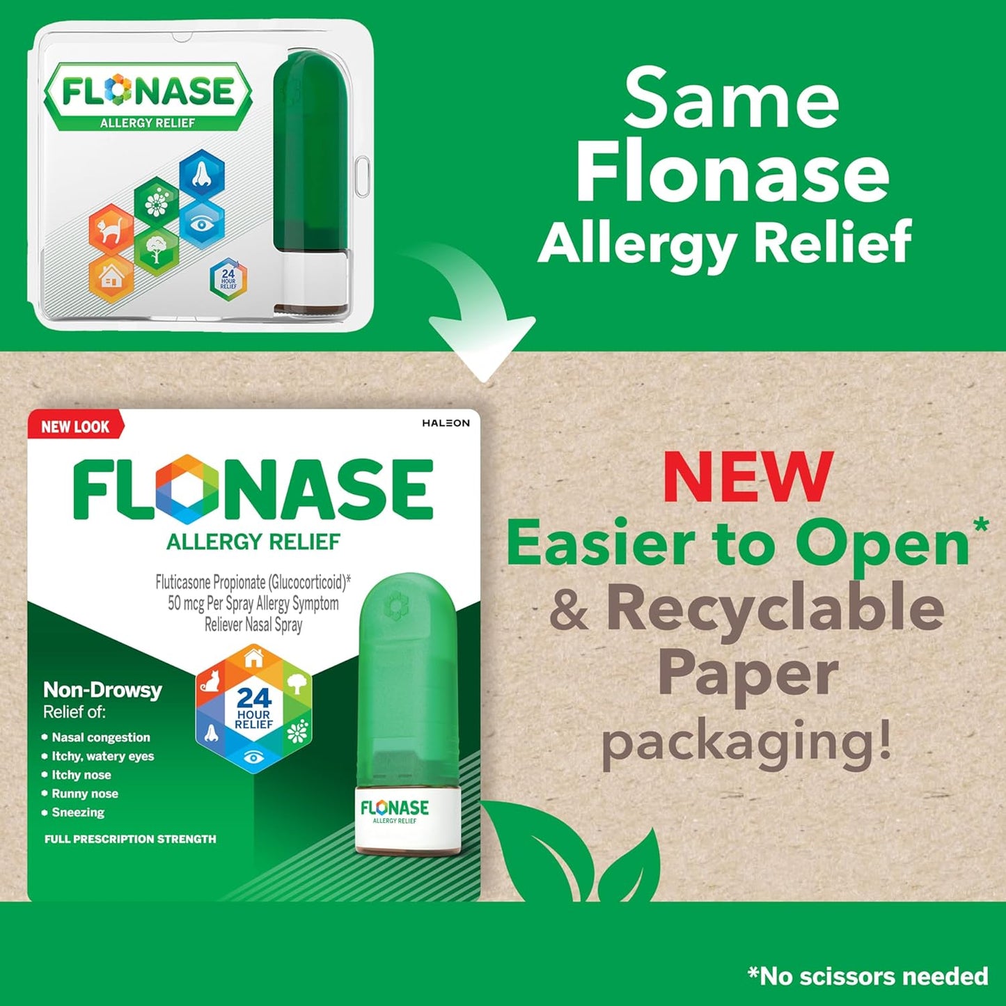 Flonase Children's Allergy Medicine for 24 Hour Relief Metered Nasal Spray, 72 Sprays