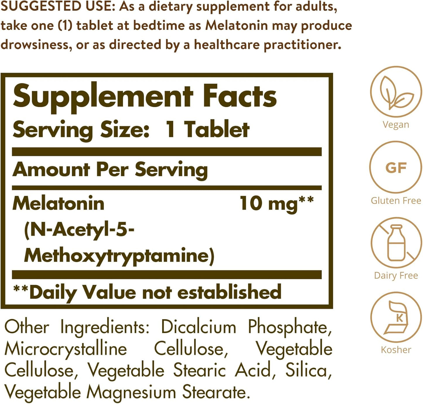 Solgar Melatonin 10mg, 60 Tablets - High-Dosage - Helps Promote Relaxation & Sleep - Clinically-Studied Melatonin - Supports Natural Sleep Cycle - 60 Servings