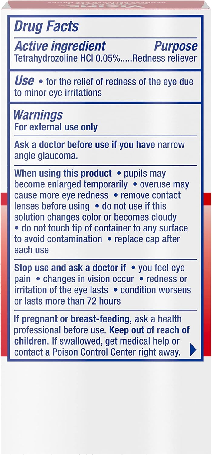 Visine Red Eye Comfort Redness Relief Eye Drops - 0.5 fl. oz