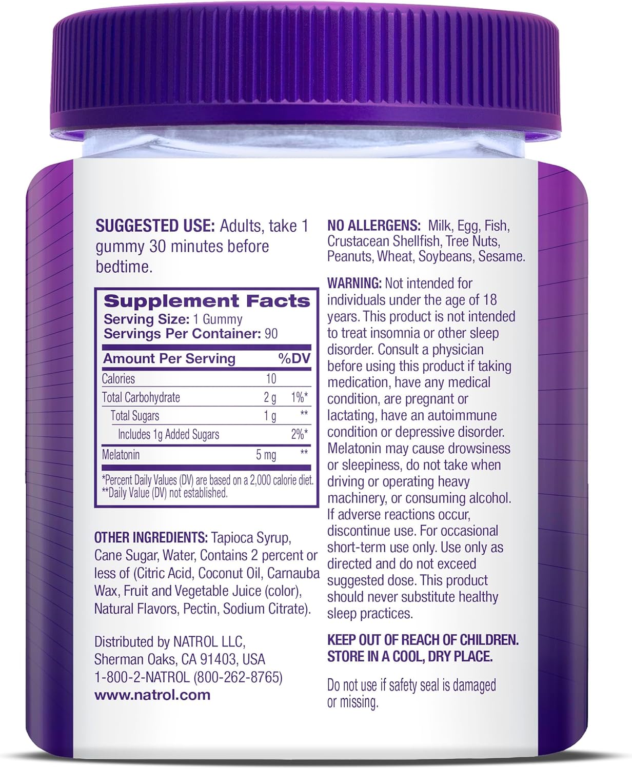 Natrol Melatonin 5 mg, 90 Strawberry-Flavored Gummies Natrol