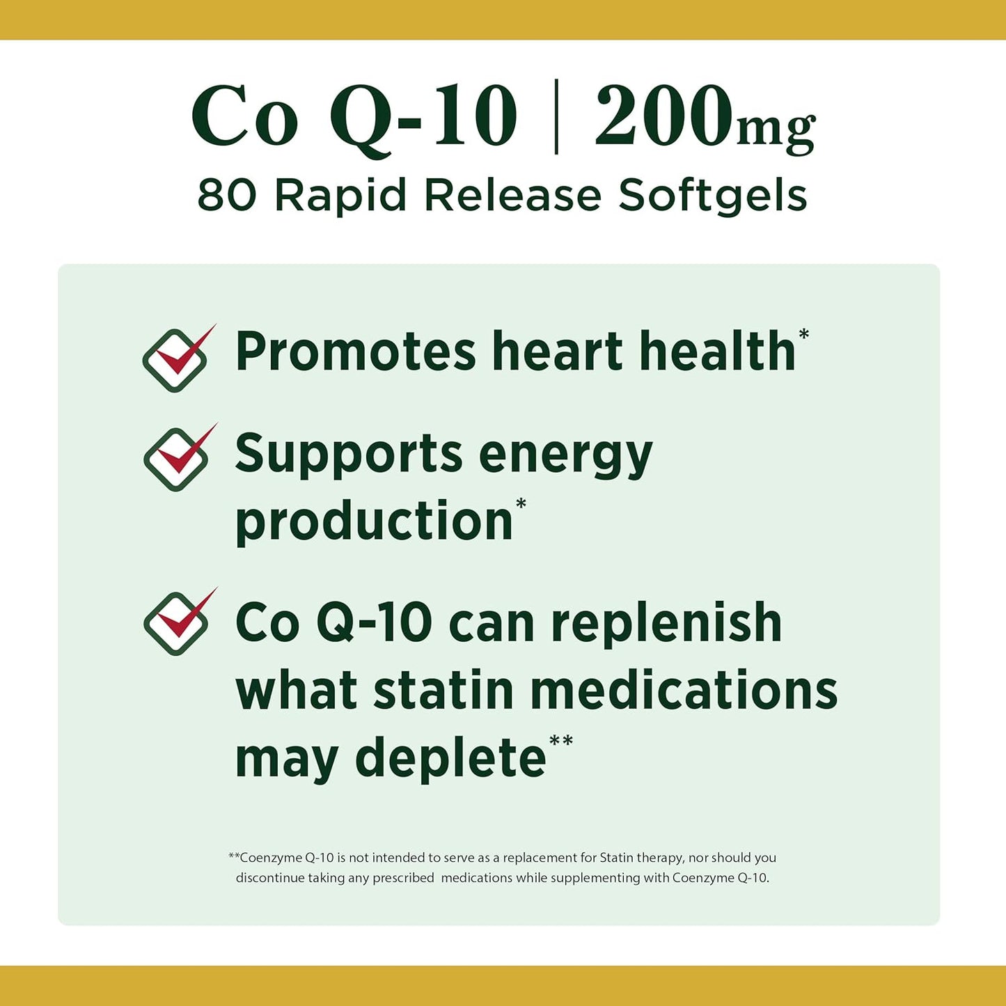 Nature's Bounty CoQ10, Supports Heart Health, Dietary Supplement, 200mg, 80 Rapid Release Softgels