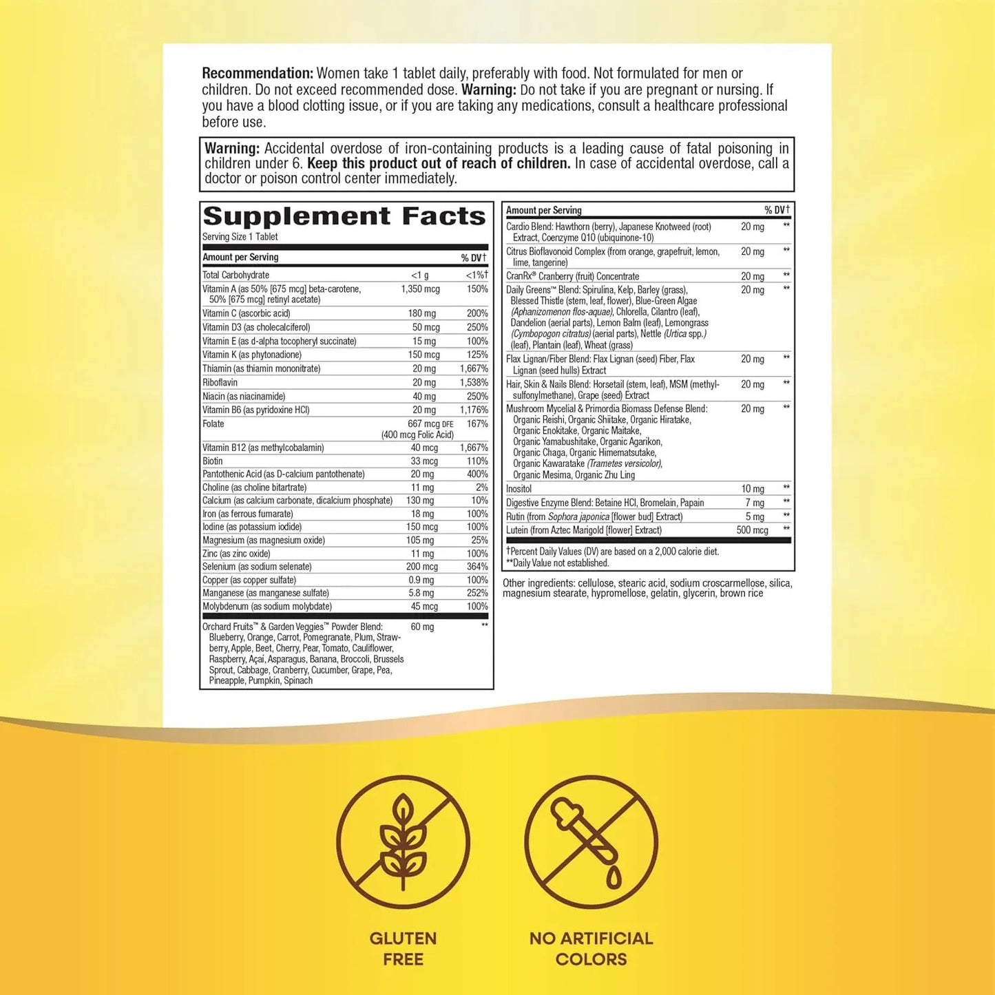 Nature's Way Women's Ultra Potency Complete Multivitamin, High Potency B-Vitamins, Energy Metabolism, 60 Tablets Nature's Way