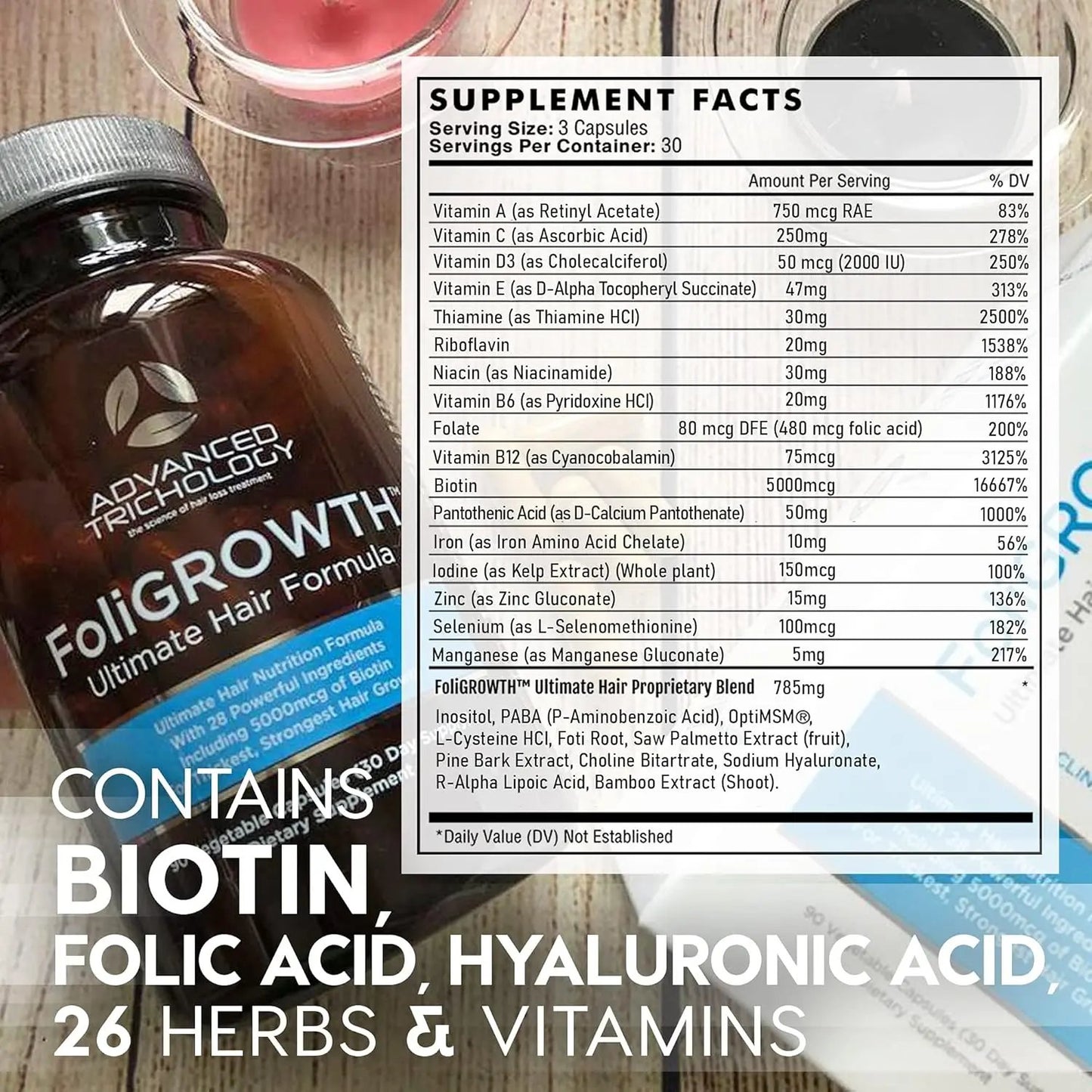 FoliGROWTH Growth Supplement for Thicker Fuller Hair FoliGROWTH