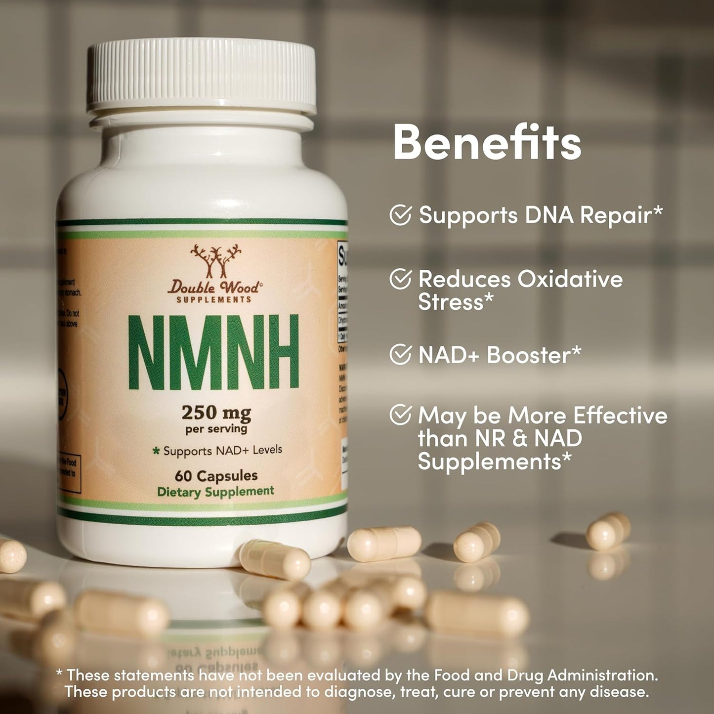 Double Wood NMNH 250 mg, 60 Capsules
