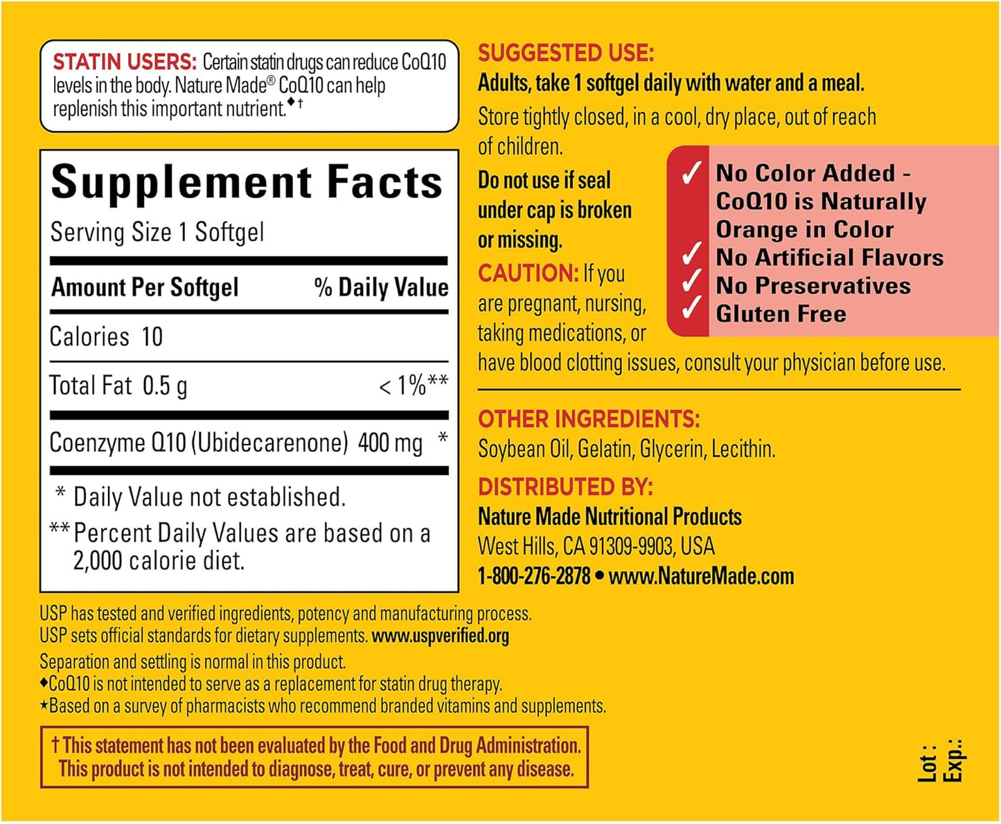 Nature Made CoQ10 400mg Softgels, 90 ct.
