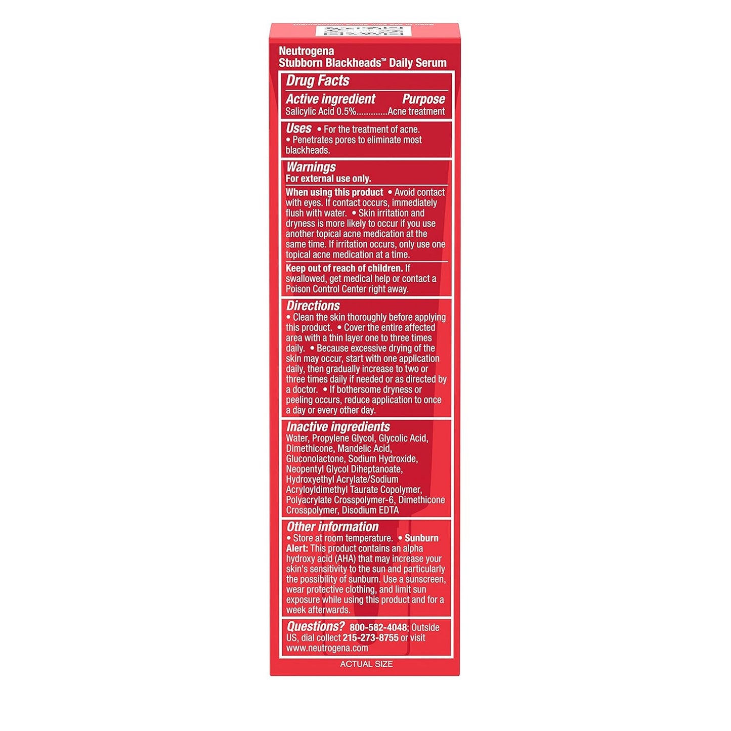 Neutrogena Stubborn Blackheads Daily Acne Facial Serum, 1 fl. oz