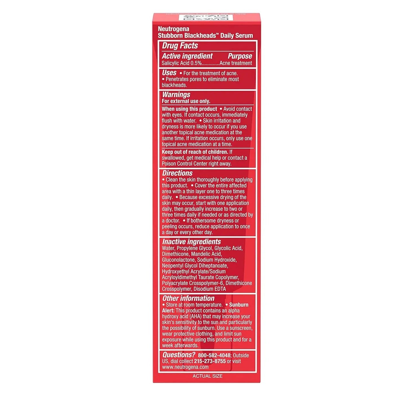 Neutrogena Stubborn Blackheads Daily Acne Facial Serum, 1 fl. oz Neutrogena