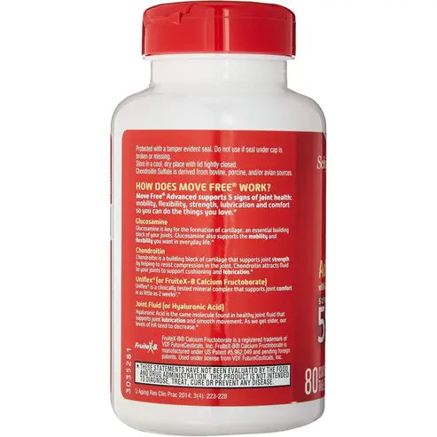 SCHIFF Move Free Advanced, Joint Health Supplement with Glucosamine and Chondroitin, 80 Count