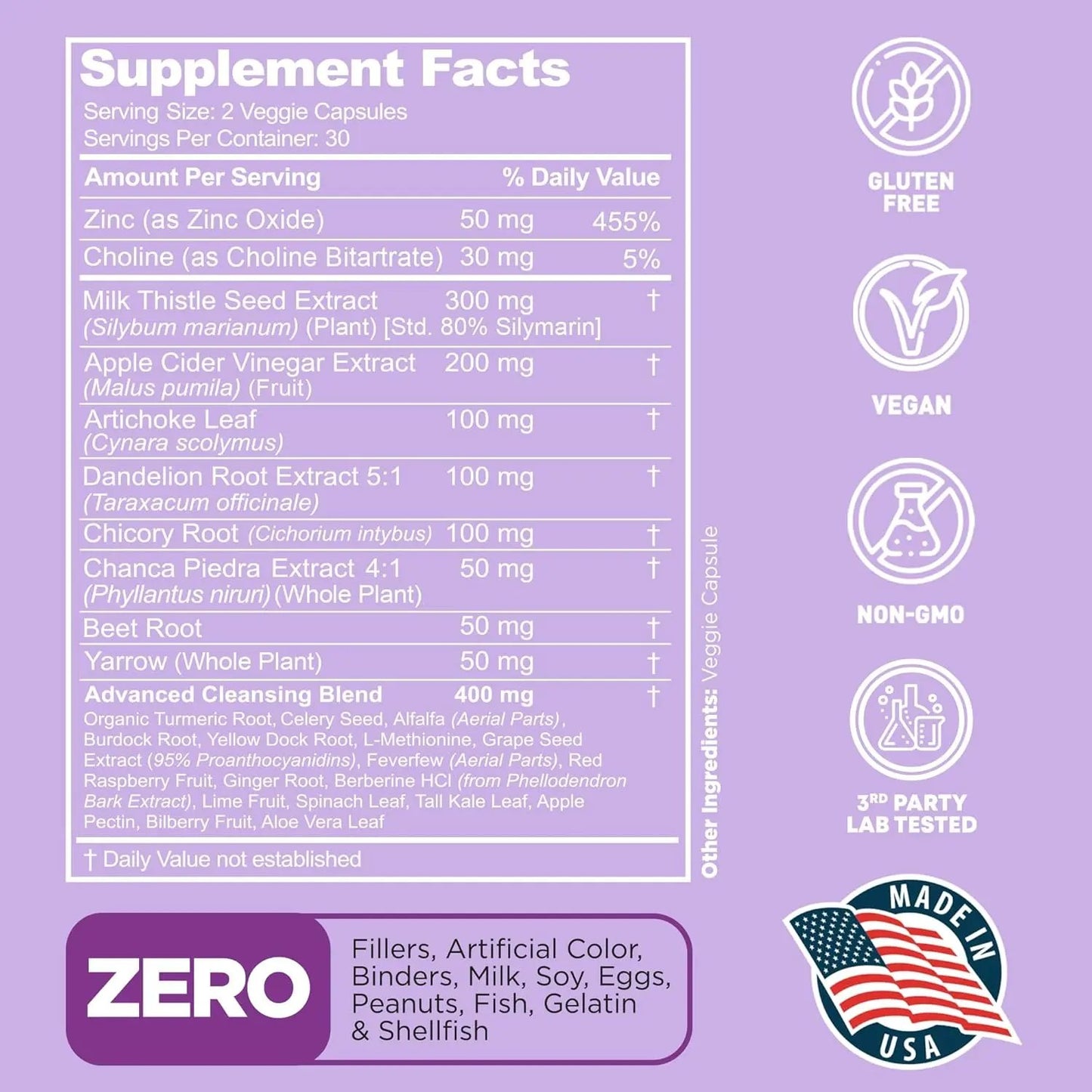 HivoNutra 28-in-1 Liver Cleanse Detox & Repair Fatty Liver Formula - Milk Thistle Silymarin, Artichoke Extract, Dandelion & Apple Cider Vinegar - Liver Health Supplement Support Pills - Vegan Capsules HivoNutra