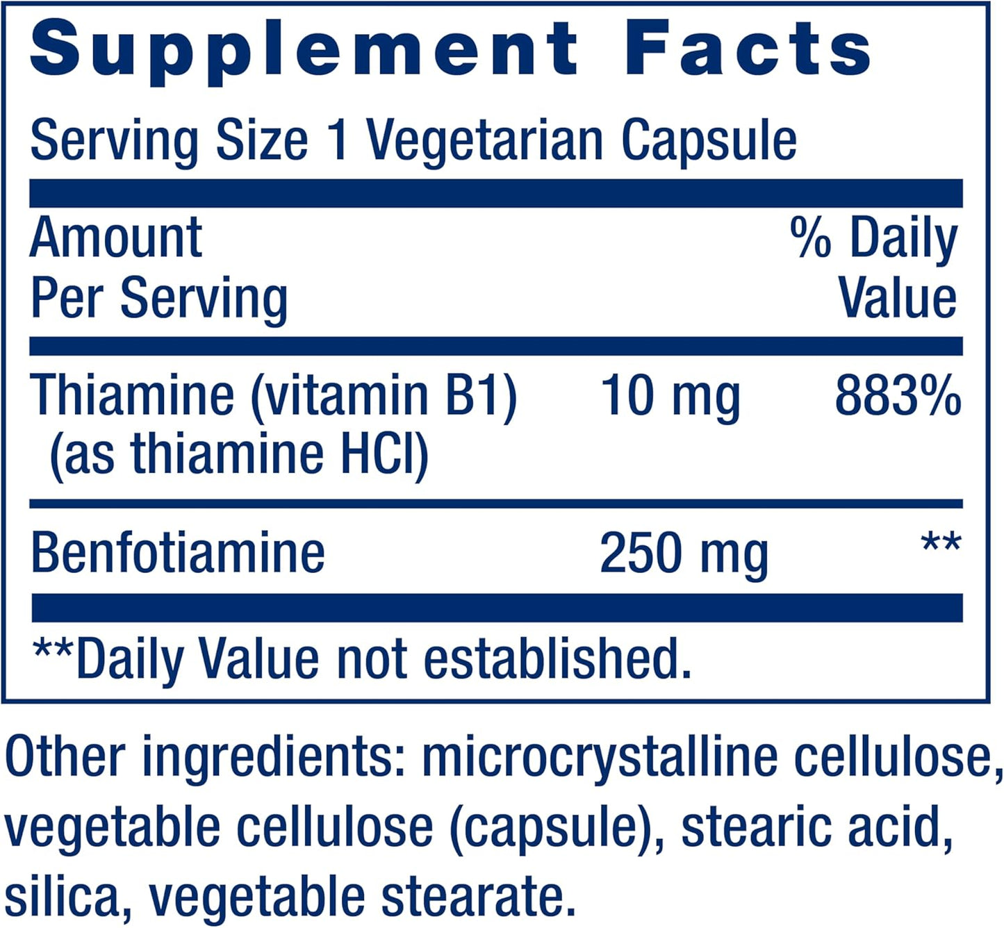 Life Extension Mega Benfotiamine, 250 mg - 120 Capsules