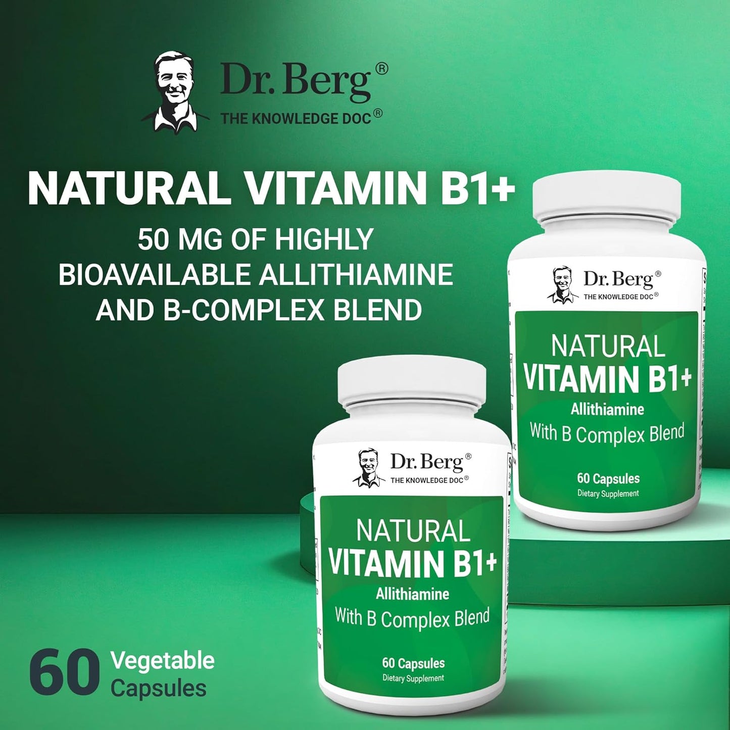 Dr. Berg Natural Vitamin B1 B6 B12 Complex - 60 Capsules