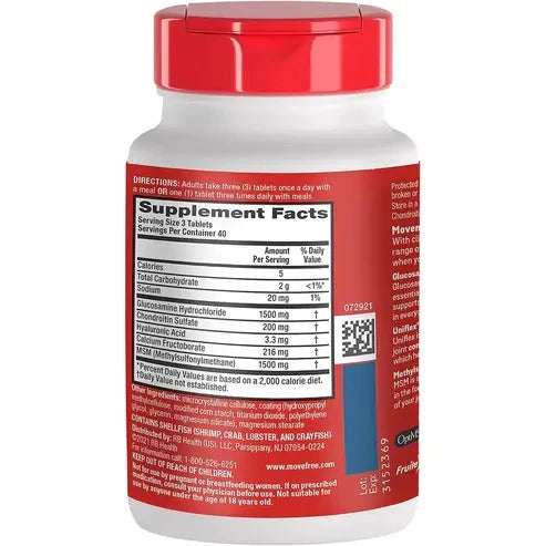 SCHIFF Advanced Glucosamine Chondroitin MSM Joint Support Supplement, Supports Mobility Comfort Strength Flexibility & Bone - 120 Tablets (40 servings)* SCHIFF