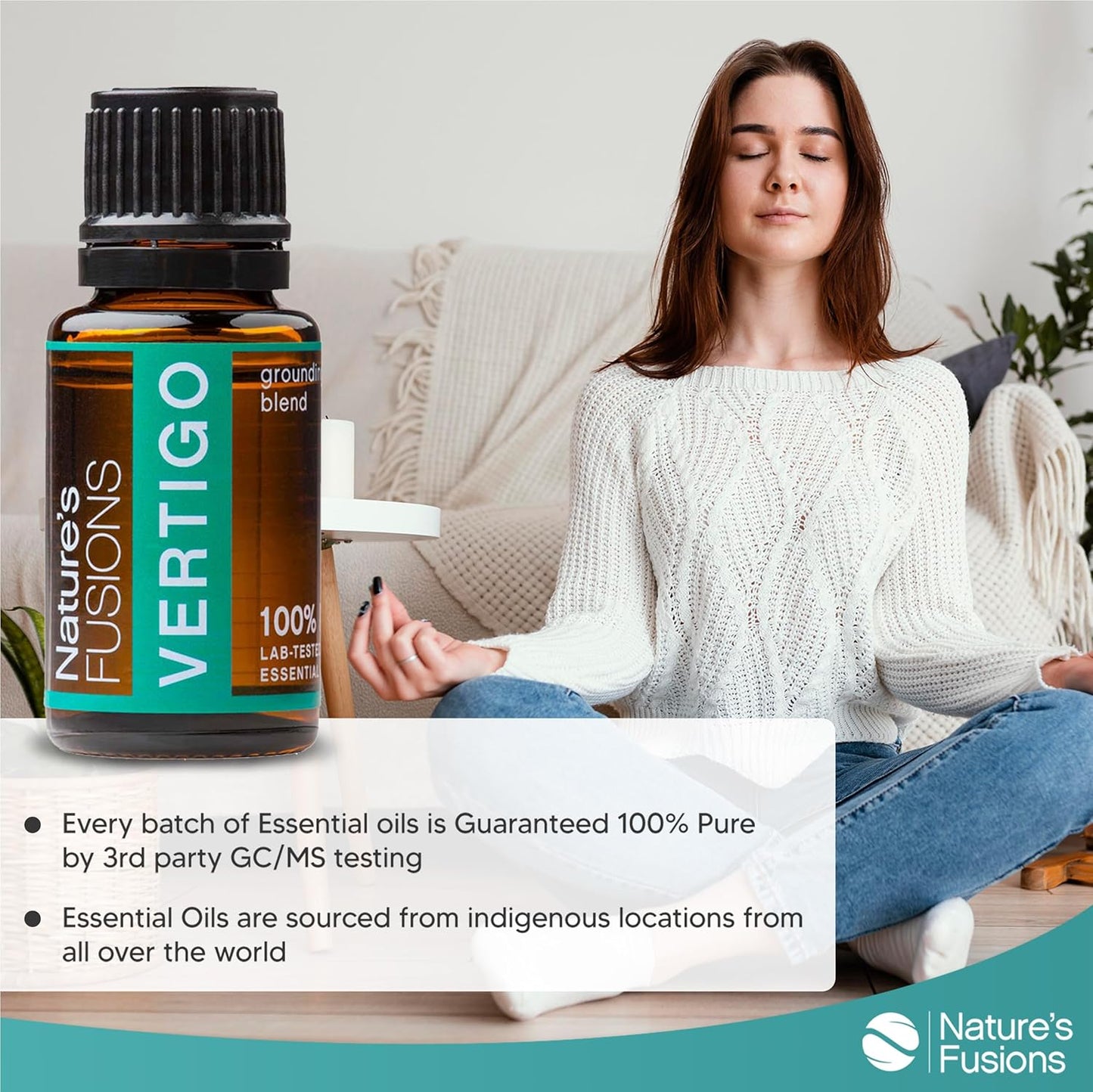 Vertigo Relief, Ginger Oil Nausea Relief Essential Oil Blends (15ml) - Fast-Acting Motion Sickness Relief, Morning Sickness Relief, Dizziness Relief, & Vertigo Medicine w/ Peppermint