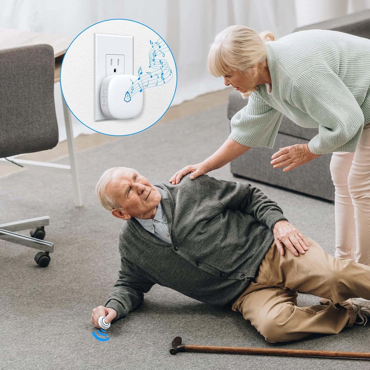 Stechro Pager, Wireless Panic Buttons Elderly Monitoring Assistance Products for Seniors,Patients,Disabled,intercom for Elderly at Home,Shower Room, Student at Classroom