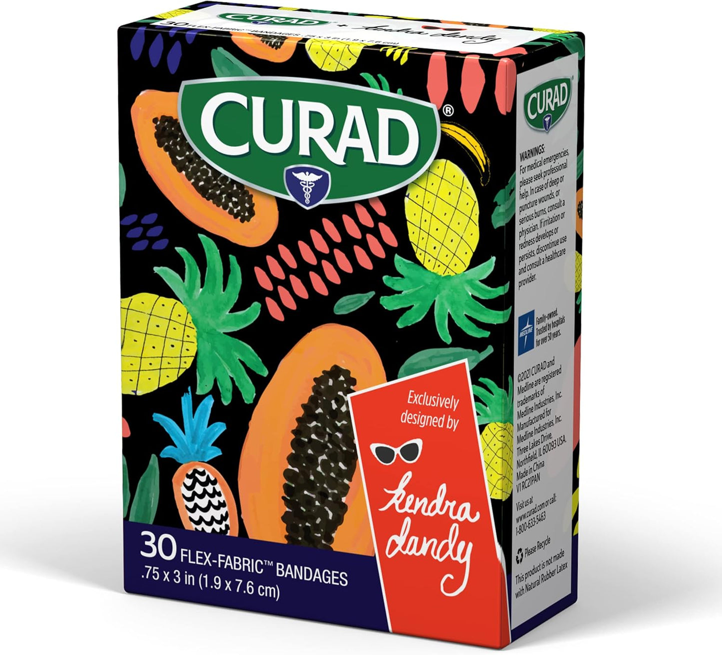 Curad Kendra Dandy Designer Adhesive Fabric Bandages 30 Count Boxes Curad