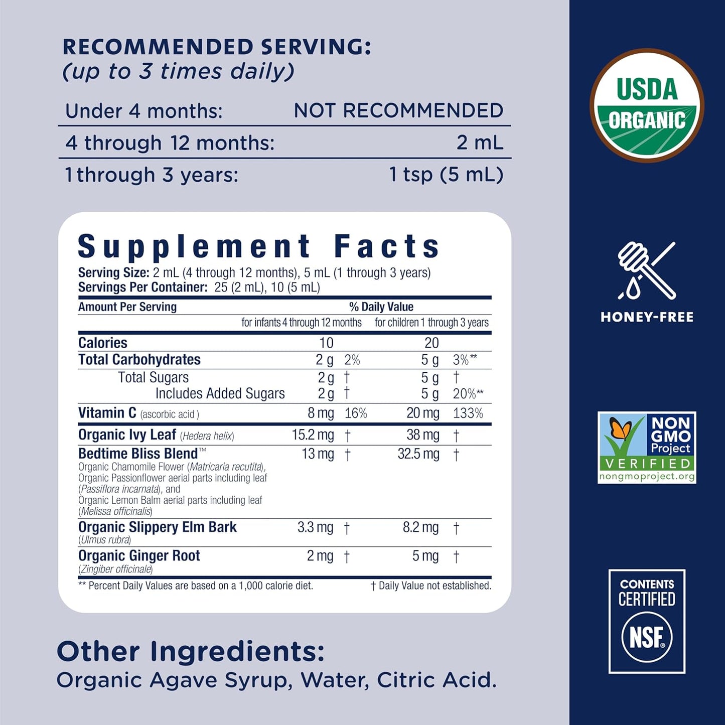 Mommy's Bliss Organic Baby Cough Syrup & Mucus Night Time, 1.67 fl oz