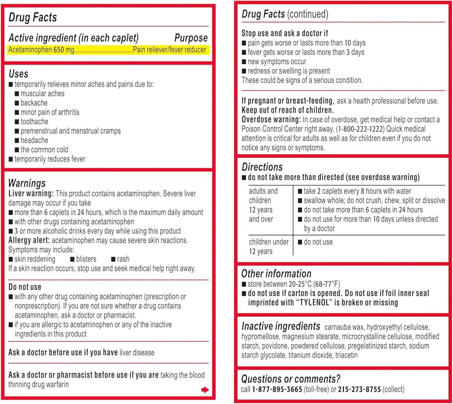 Tylenol Hour Muscle Aches & Pain Acetaminophen Tablets for Muscle & Back Pain, 100 Count Tylenol