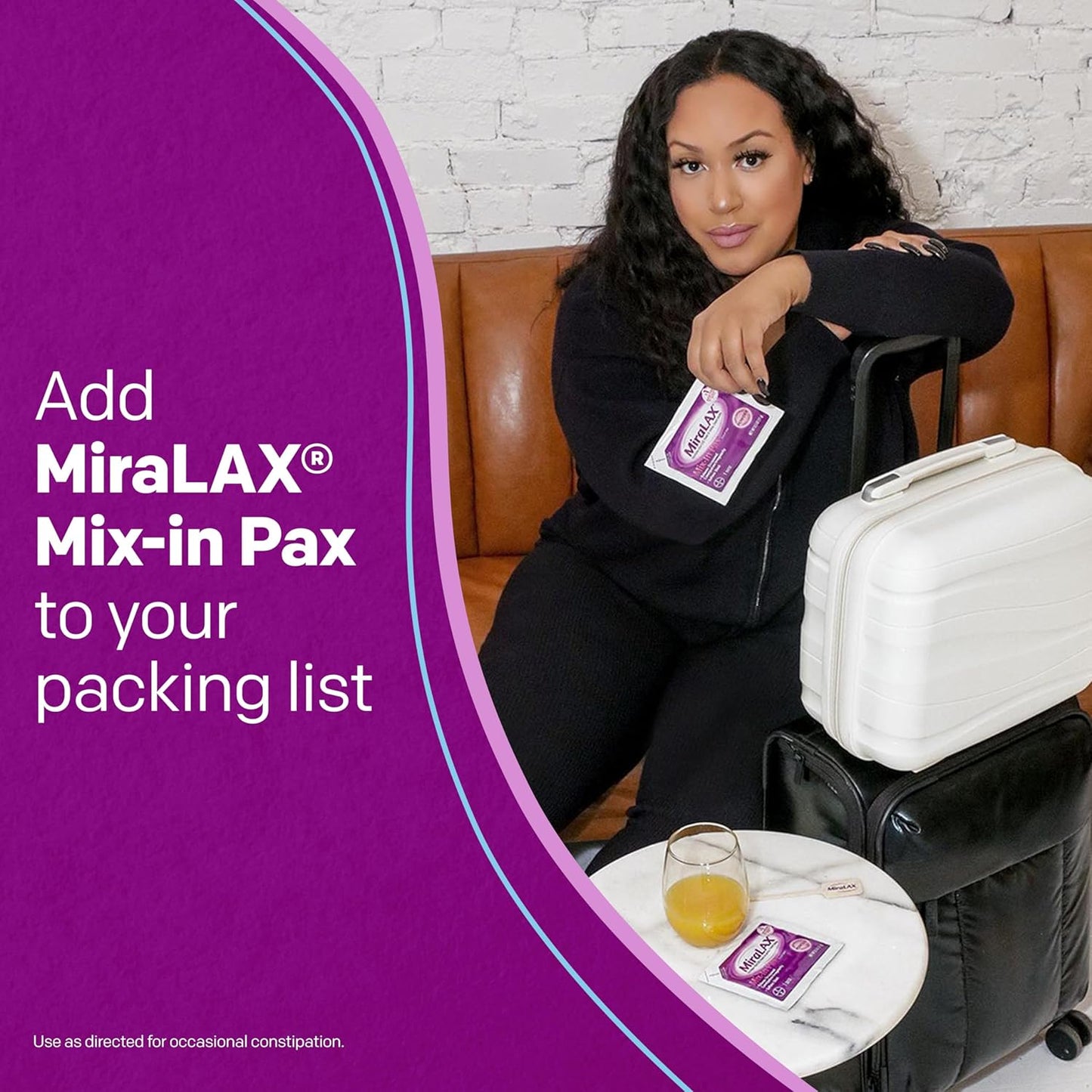 MiraLax Laxative Powder for Gentle Constipation Relief, 10 Count Mix-In Packs + Mixing Stirrers