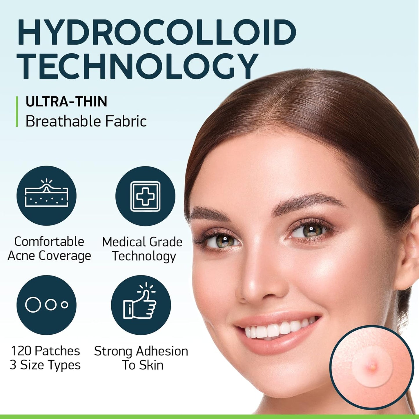 NUVADERMIS Acne Pimple Patches - Dark Spot, Blemish, Zit Treatment - 54% Hydrocolloid Dot Stickers - 120 Patch Pack for Clean Skin - Hyaluronic Salicylic Acid, Tea Tree Oil, Vitamin A - Face Cystic Po