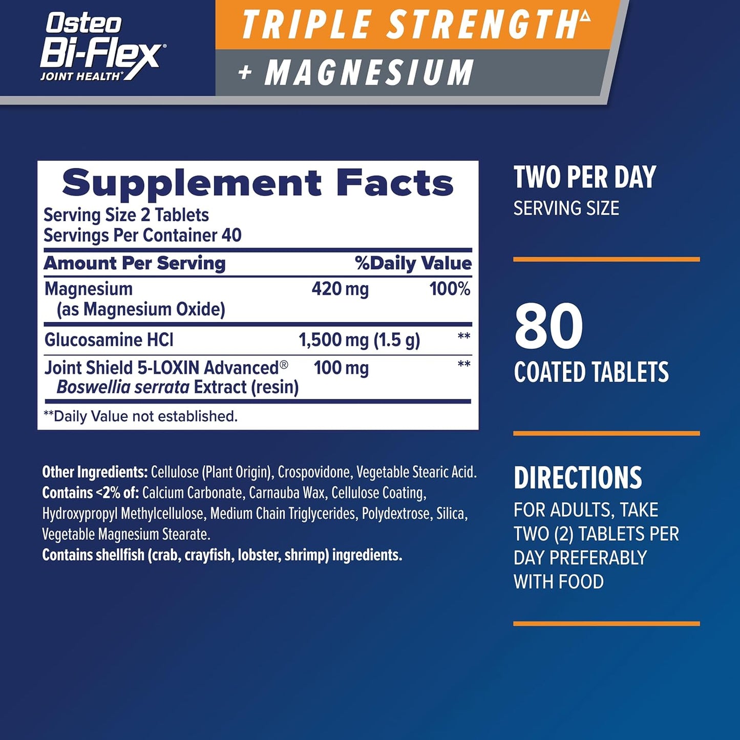 Osteo Bi-Flex Triple Strength + Magnesium, 80 Tablets