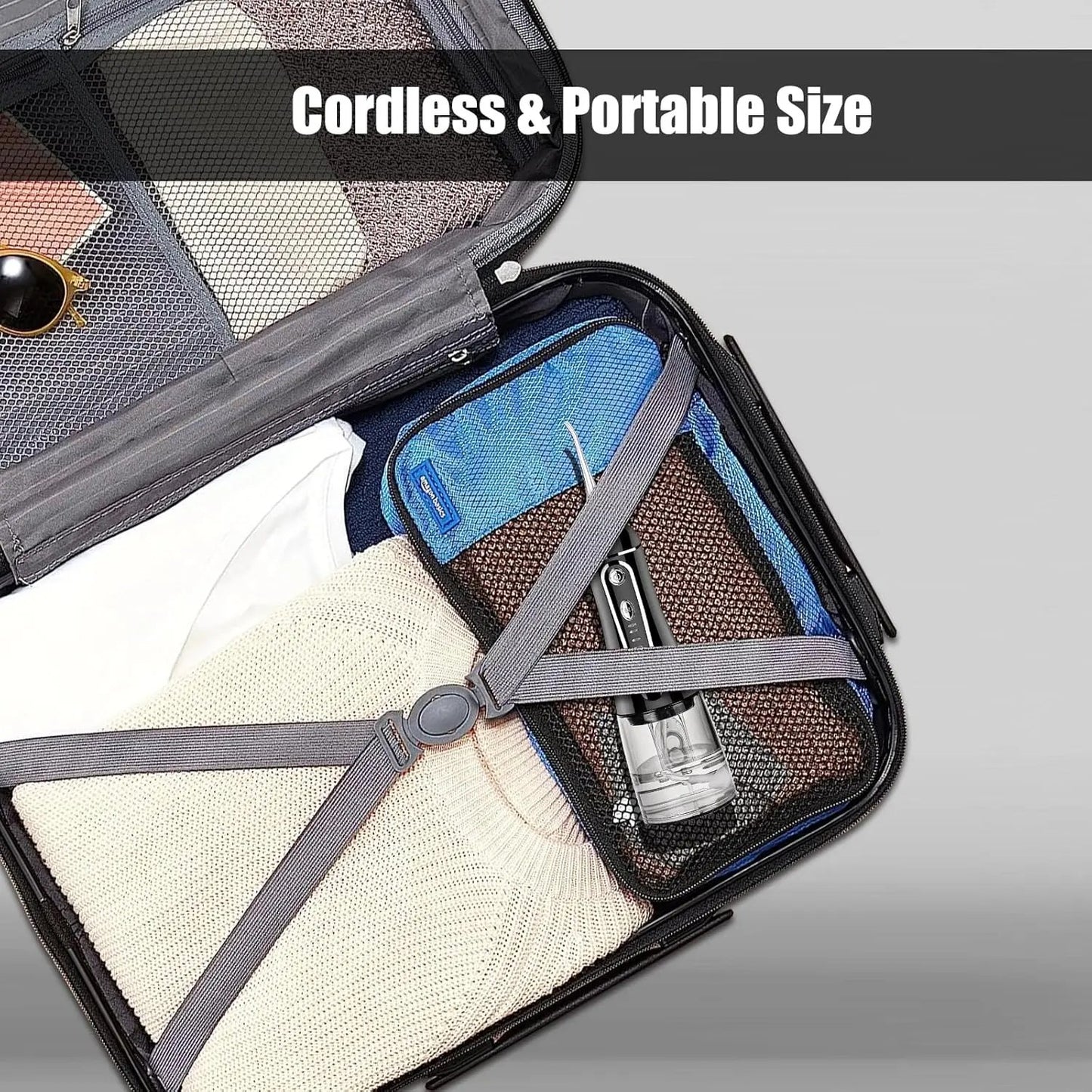 FZCOK Cordless Water Dental Flosser for Teeth Rechargeable - FZCOK 7 Clean Settings Oral Irrigator for Braces Adults Teeth Cleaning Portable with Long Battery Life, Waterproof Vitamins Depots