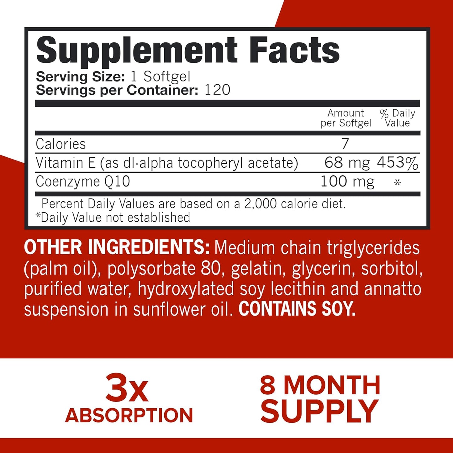 Qunol Ultra 3x Better Absorption Coenzyme Q10 Supplements - Antioxidant Supplement For Vascular And Heart Health & Energy Production - 4 Month Supply - 120 Count