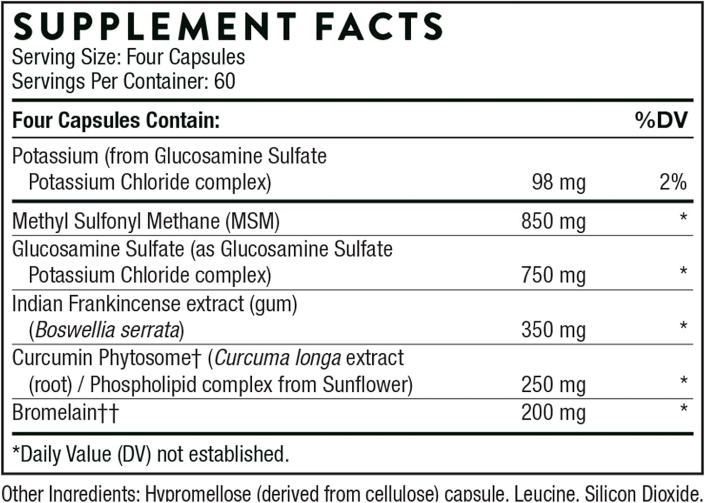 Thorne Glucosamine Sulfate - Joint Support Supplement - 180 Capsules