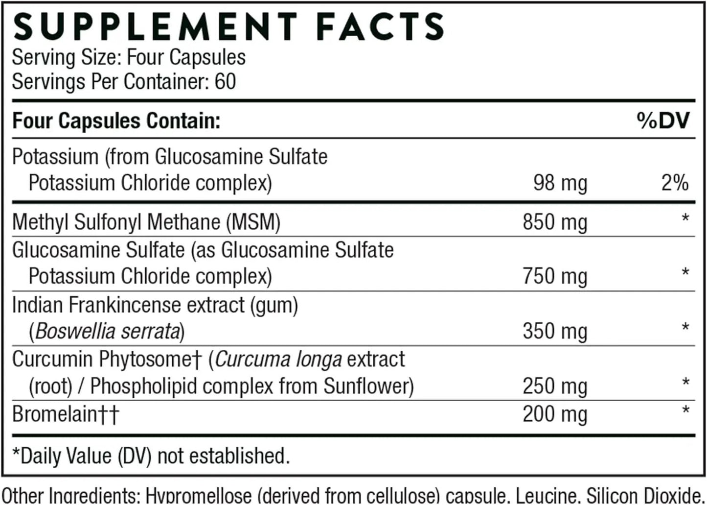 Thorne Glucosamine Sulfate - Joint Support Supplement - 180 Capsules THORNE